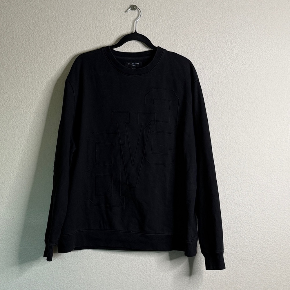 All Saints men’s SVB black crewneck sweatshirt size large